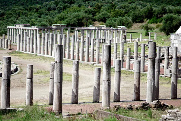 Detalle del estadio en el antiguo sitio arqueológico de Messini, en el sur del Peloponeso —  Fotos de Stock