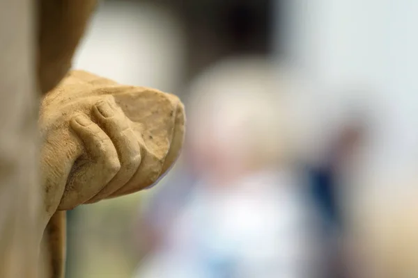 Detail van de hand van een standbeeld de archeologische site van Olympia — Stockfoto