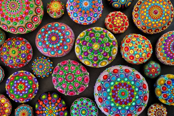 Magnifiques Mandalas Peints Main — Photo