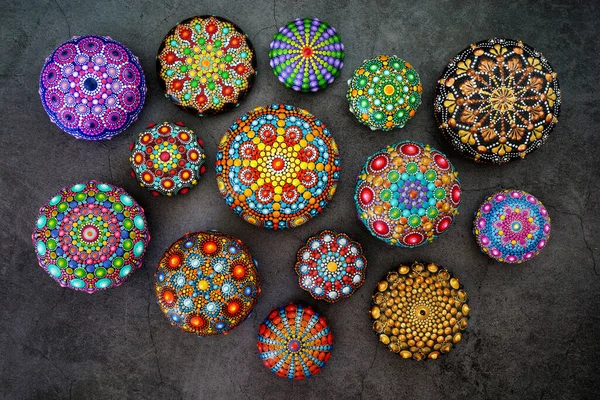 Schöne Handbemalte Mandalas — Stockfoto