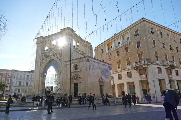 Lecce Italia Diciembre 2018 Vista Plaza Sant Oronzo Unos Días — Foto de Stock