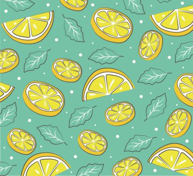 Dilimlenmiş limon ile sorunsuz yaz desen. 