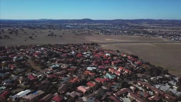 Widok Lotu Ptaka Miejskich Mieszkań Gruntów Australijskim Mieście Canberra — Wideo stockowe