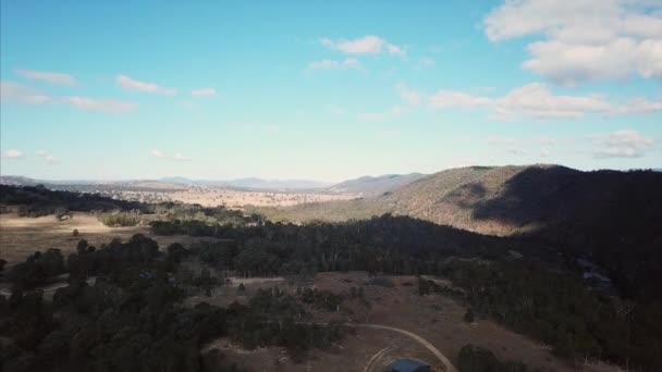 Uitzicht Prachtige Australische Platteland Buurt Van Canberra — Stockvideo