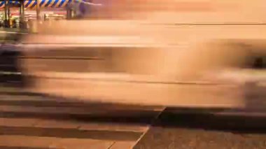 Megacity Caddesi üzerinde meşgul insanların Hyperlapse video