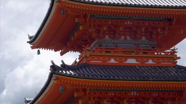 Vista Del Tempio Arancione Kyoto Giappone — Video Stock