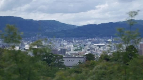 Vista Aerea Edifici Montagne Kyoto Dal Tempio Kiyomizu — Video Stock