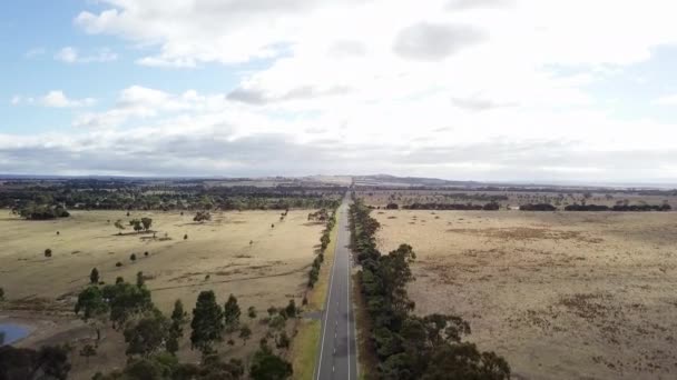 Vista Aerea Vasta Strada Campagna Australiana Espansiva — Video Stock