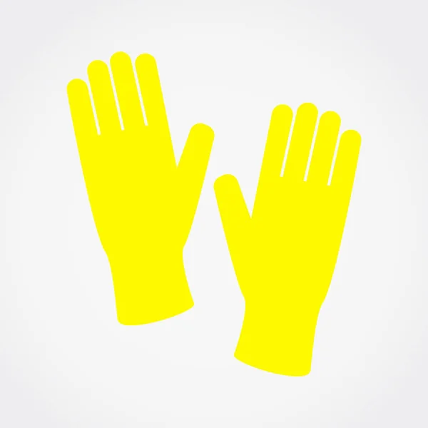 Rękawice gumowe żółty, proste płaski wektor ilustracja, ikona. — Wektor stockowy