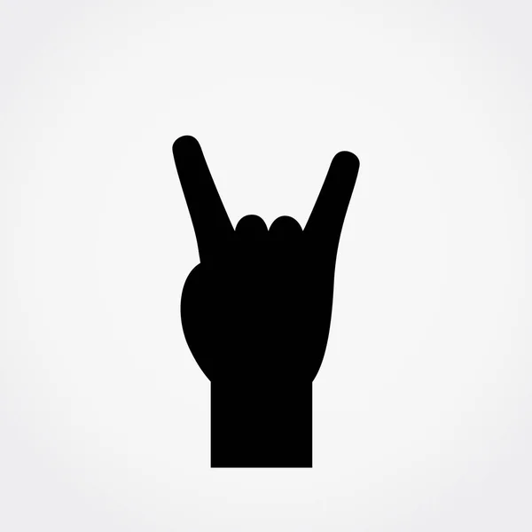 Un gesto de mano de rock-n-roll. Icono de vector de metal pesado . — Vector de stock