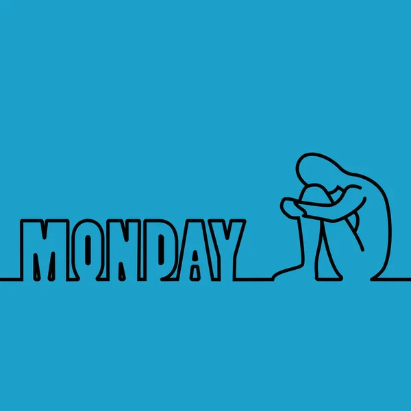 Blå måndag. Den mest deprimerande dagen av året. Enkla platta vektorillustration. — Stock vektor