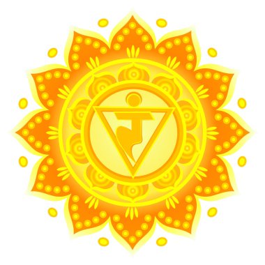 Daire mandala desen. Manipura çakra vektör çizim.