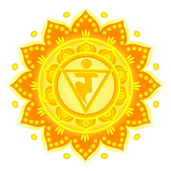 Kreis Mandala-Muster. Manipura Chakra Vektor Illustration. — Stockvektor