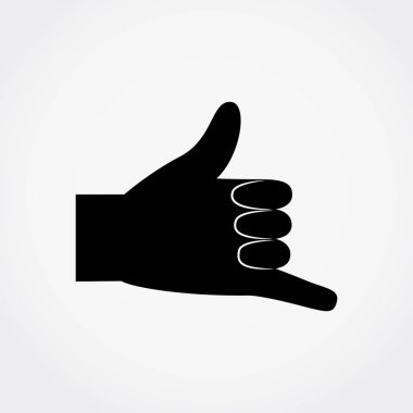 Siyah el jest ara beni basit düz tasarım vektör simgesi silüeti.