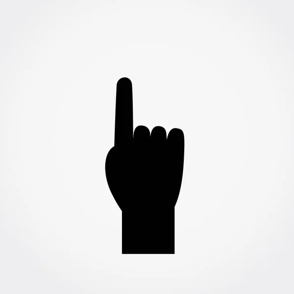 Main avec un doigt pointeur. Design plat simple. Silhouette noire du geste de la main. Icône vectorielle . — Image vectorielle