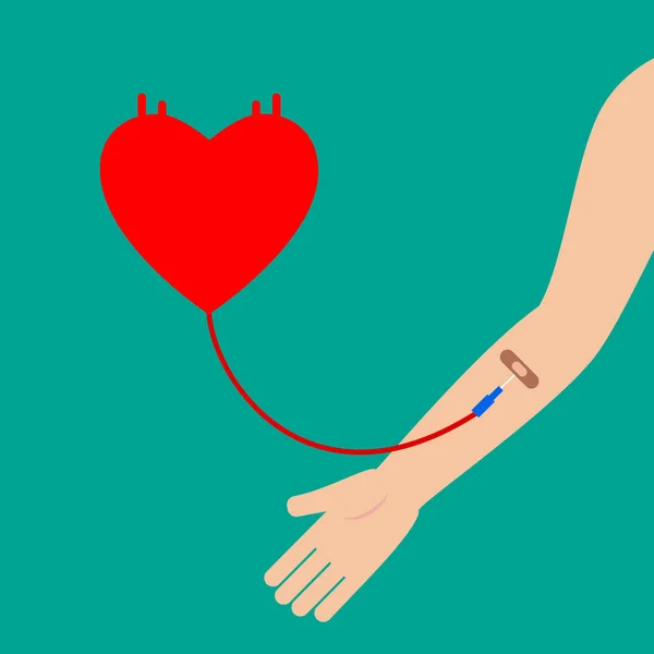 Донорство крові абстрактне поняття. Пацієнт отримує кров. Плоский дизайн проста векторна ілюстрація . — стоковий вектор