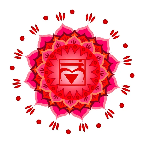 Kreis Mandala-Muster. Muladhara Chakra Vektor Illustration. — Stockvektor