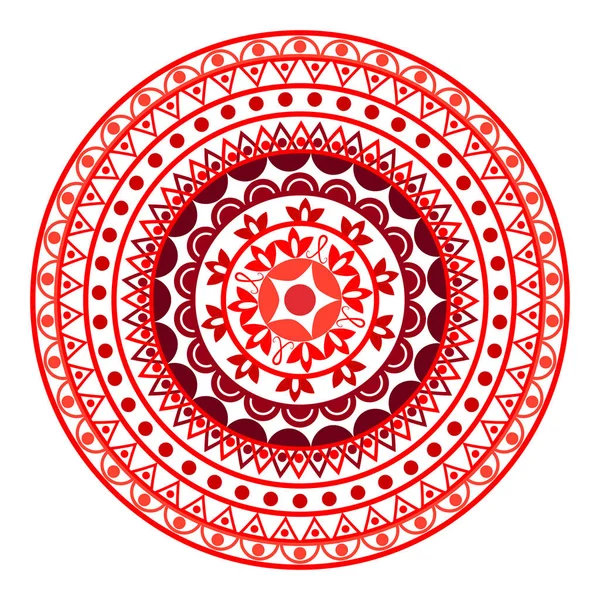 美しいインドの飾り、マンダラ パターン。白い背景で隔離のシンプルなフラット デザイン ベクトル図. — ストックベクタ
