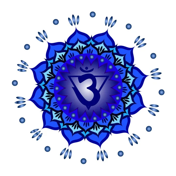 Kreis Mandala-Muster. ajna chakra vektor illustration. — Stockvektor