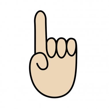 İşaret parmağıyla el. Basit düz tasarım. El hareketi silueti. Vektör simgesi.