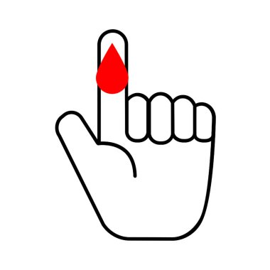 Kan testi tıbbi ikon vektör çizimi.