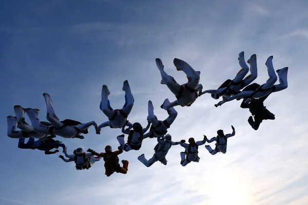 Skydivers Céu — Fotografia de Stock