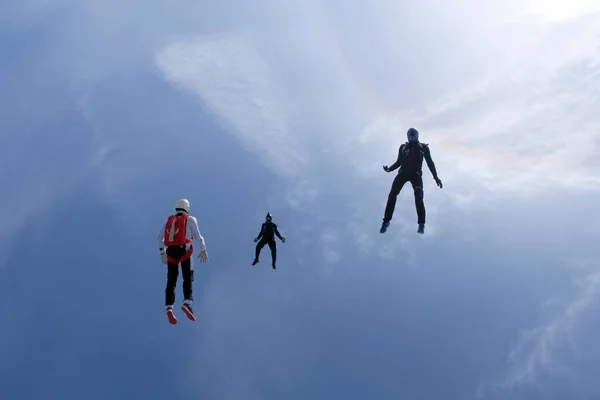 Групповой Прыжок Скайдайверы Летают Стая Птиц — стоковое фото