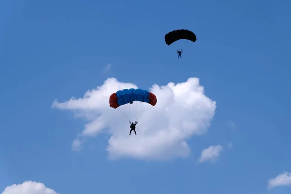 Two Parachutes Sky — Stock Photo, Image