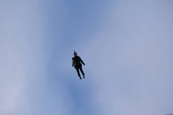 Skydiving Pretty Girl Flying Sky — Stock Photo, Image