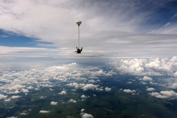 Skydiving Skydivers Estão Céu Incrível — Fotografia de Stock