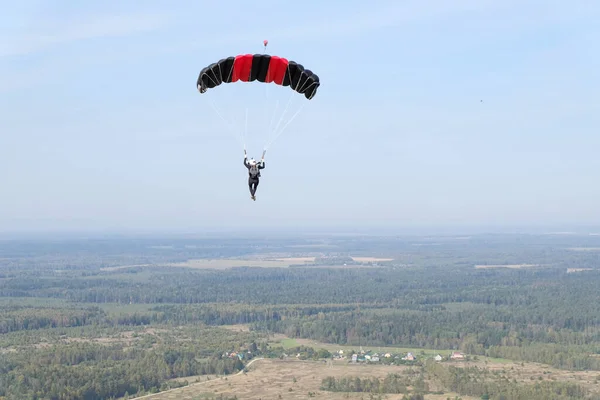 Parachutisme Parachute Est Dans Ciel — Photo