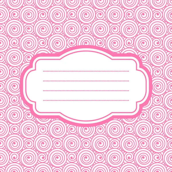 Картка з рожевою рамкою — стоковий вектор