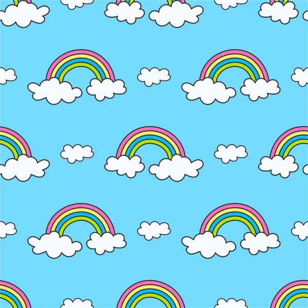 虹と空の雲パターン — ストックベクタ