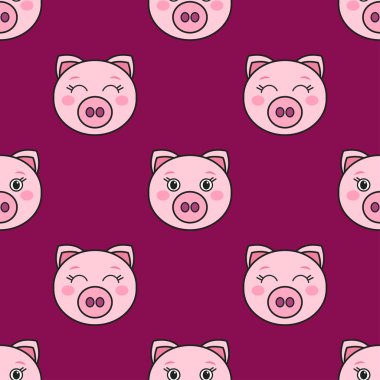 Sevimli pembe domuzlarla seamless modeli