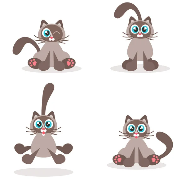 Siamská kočka ikony izolovaných na bílém pozadí — Stockový vektor