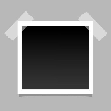 Yapışkan bant üzerinde gerçekçi fotoğraf çerçevesi. Şablon fotoğraf tasarımı