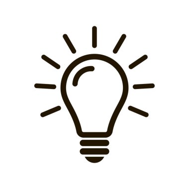 Arka planda yalıtılmış basit ampul çizgisi simgesi