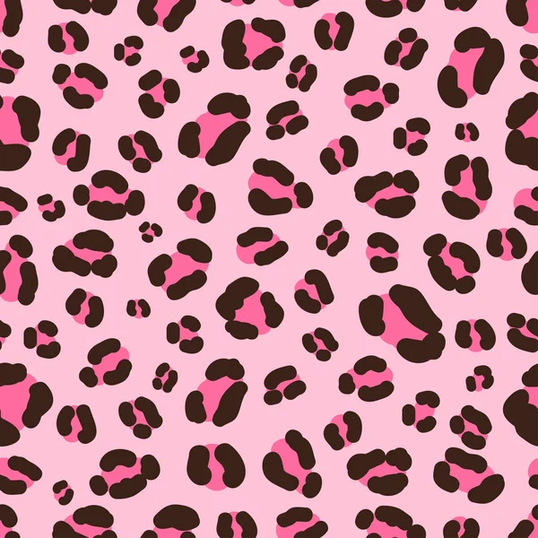 Vector seamless animalistic pattern, pink leopard skin — Stock Vector