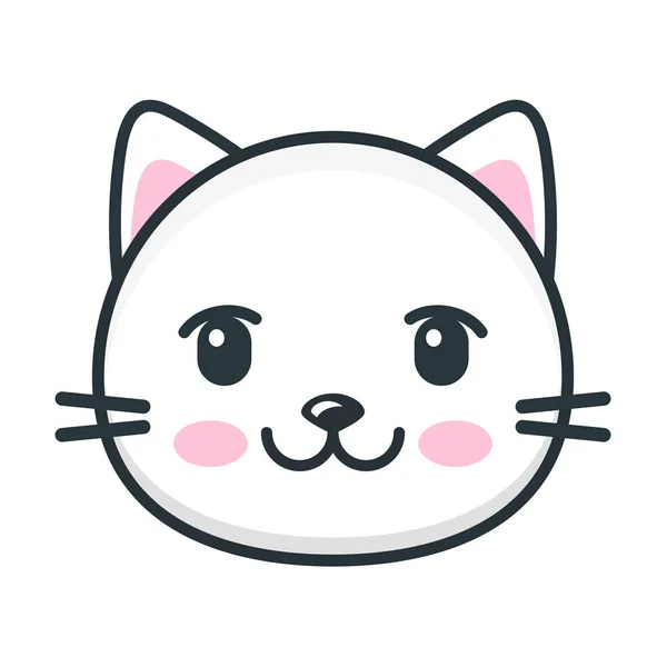 Cute Cat Icon Over White Background Vector Illustration Royalty