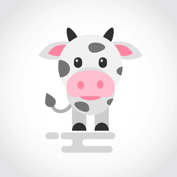 Icon of a cute cow in flat design — Stock Vector