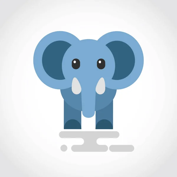 Icône d'un éléphant bleu dessin animé mignon — Image vectorielle