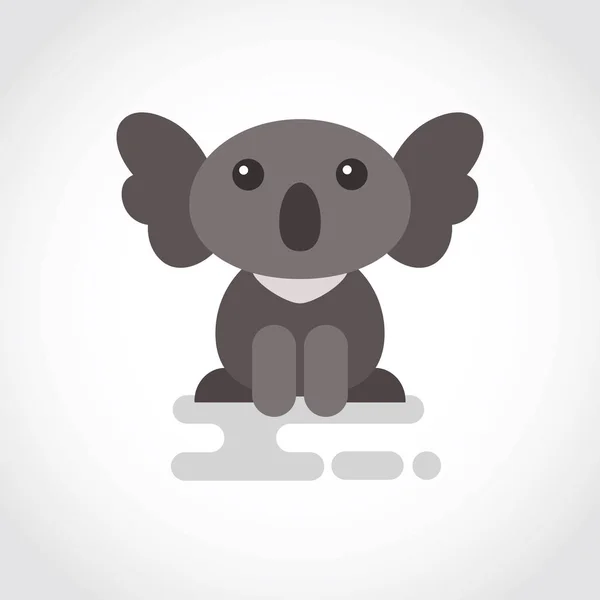 Икона смешной коалы в плоском дизайне — стоковый вектор