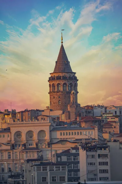Harika Gökyüzü Galata Kulesi — Stok fotoğraf
