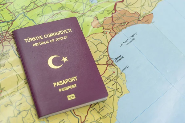 Turkish Passport World Map — Stock Photo, Image