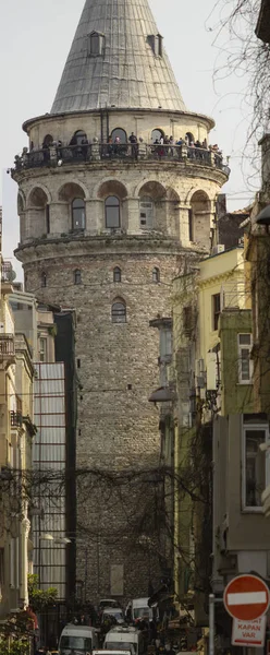 Istambul Turquia 2019 Galata Tower Foto Ângulo Largo — Fotografia de Stock