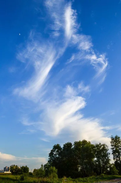 Skyscape Clouds Show Great Ukrainian Plains Desna River Casting Shadows — Stock Photo, Image