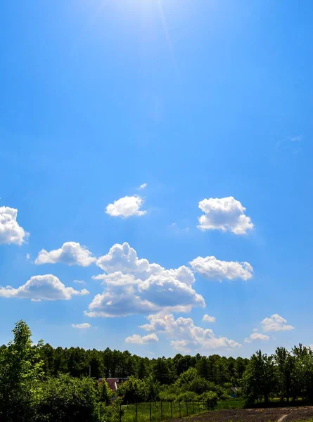 Skyscape Clouds Show Great Ukrainian Plains Desna River Casting Shadows — Stock Photo, Image