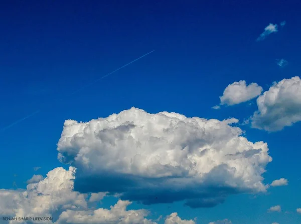 Plane Sky White Line Sky Clouds Skyscapes Airplane Sky Clouds — Stock Photo, Image