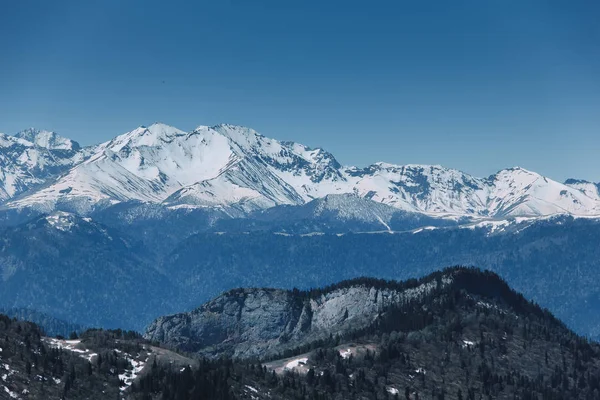 Hautes Montagnes Pics Neige Caucase Crête Principale Caucase — Photo