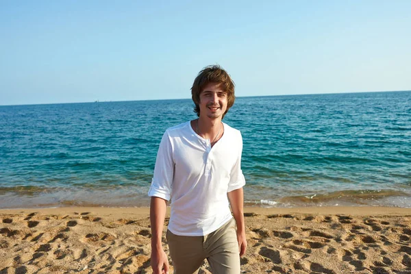 Handsome Young Man Having Fun Beach Sea Stock Picture